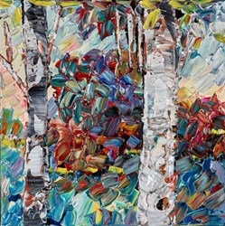 Into the Woods II by Maya - Original Painting on Stretched Canvas sized 12x12 inches. Available from Whitewall Galleries